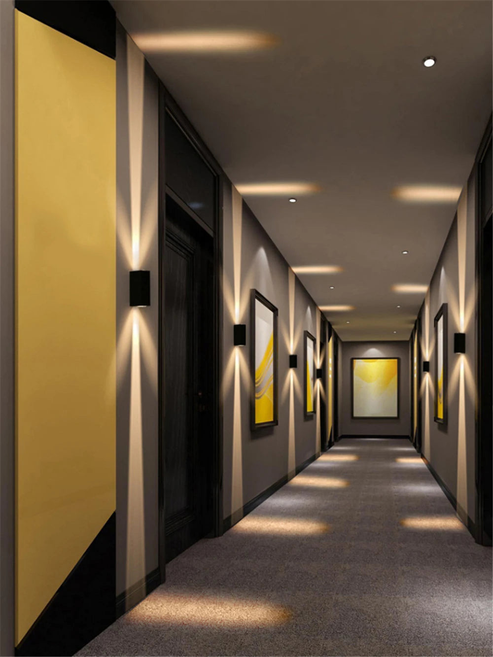 COB LED outdoor wall light lighting a corridor entrance — Casa Norex