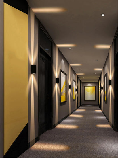 COB LED outdoor wall light lighting a corridor entrance — Casa Norex