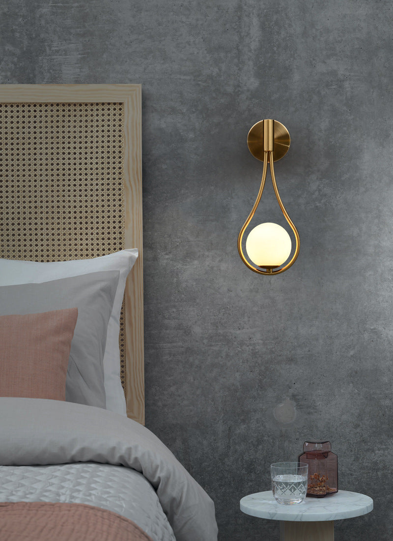 Nordic frosted globe sconce from above - even ambient light - Casa Norex