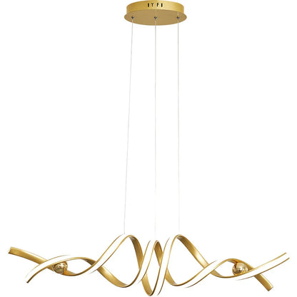 NEO Bruk pendant light gold finish front view — Casa Norex