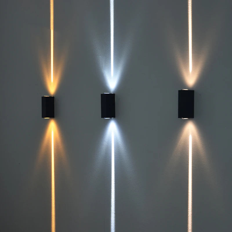 COB LED outdoor wall light — Silver aluminum body with glass lens, two-head design | Casa Norex