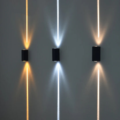 COB LED outdoor wall light — Silver aluminum body with glass lens, two-head design | Casa Norex
