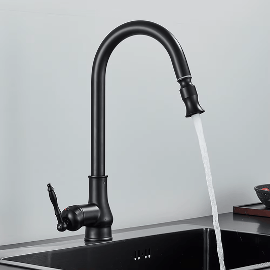 Amberleigh Antique Brass Pull-Down Kitchen Faucet — antique brass finish | Casa Norex