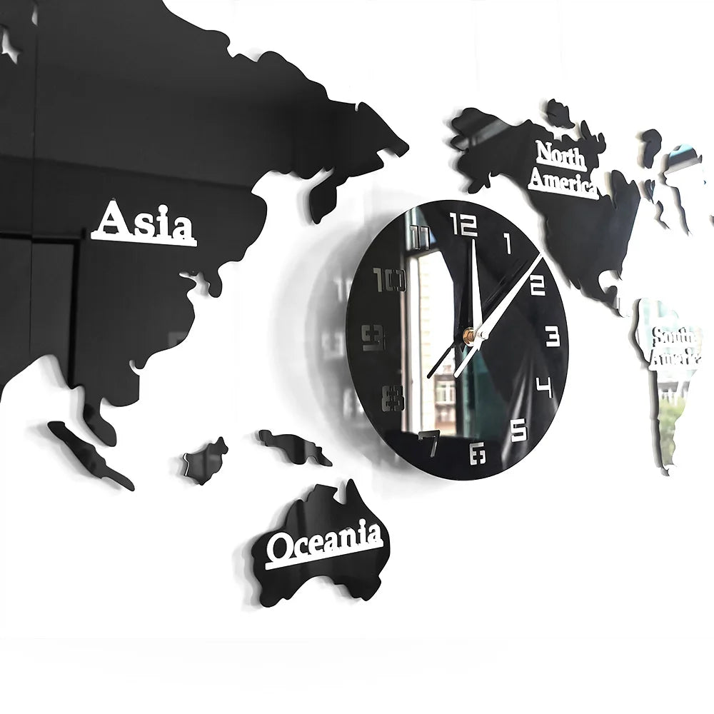World Map Wall Clock hanging clip detail — Casa Norex