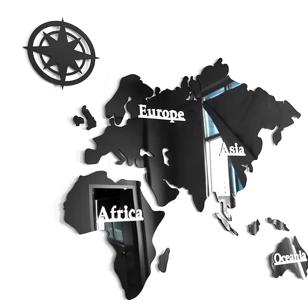World Map Wall Clock adhesive-backed piece detail | Casa Norex