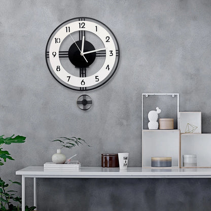 Minimalist Pendulum Wall Clock battery compartment detail — Casa Norex