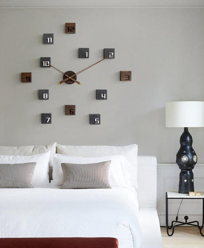 Square Modern Wooden Wall Clock