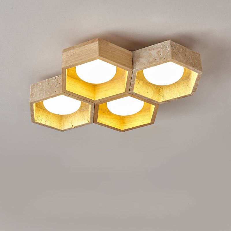 Honeycomb ceiling lamp installation detail — Casa Norex