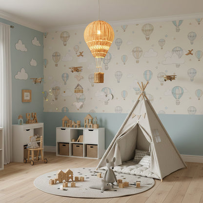 Hot Air Balloon Rattan Pendant Light