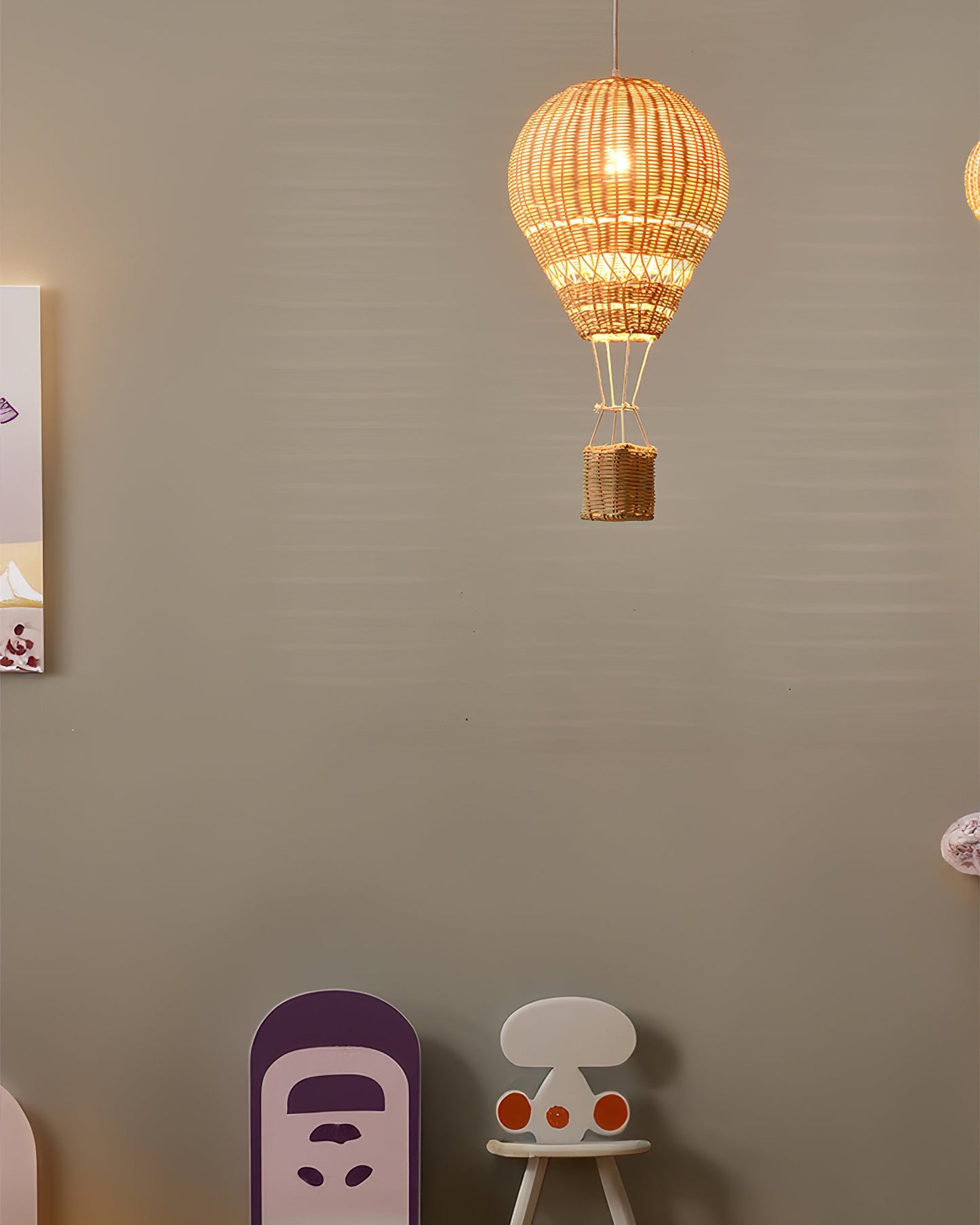 Hot Air Balloon Rattan Pendant Light