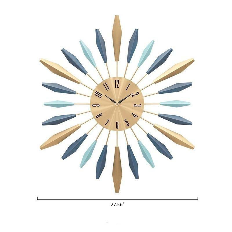 Nordic Metal Feather Wall Clock