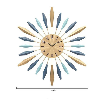 Nordic Metal Feather Wall Clock