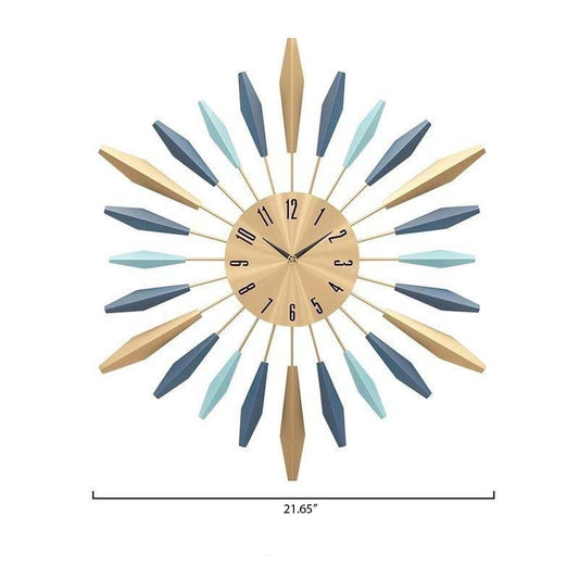 Nordic Metal Feather Wall Clock
