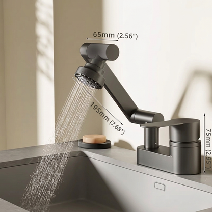 Rotaflow Bathroom Basin Faucet base plate detail — Black finish — Casa Norex