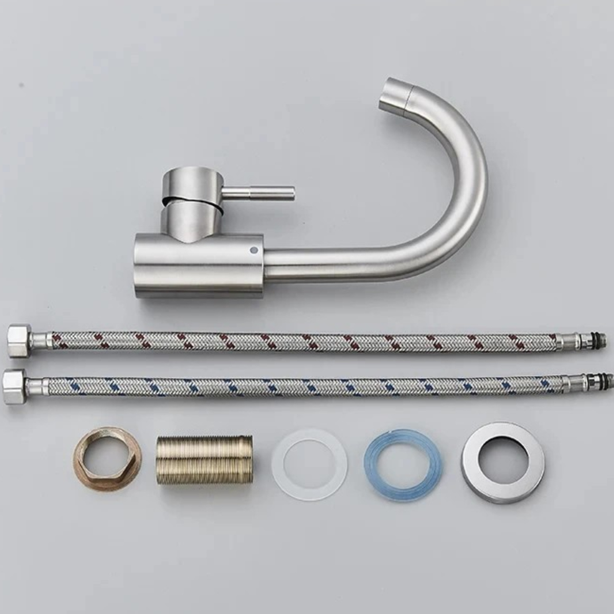 Steelcrest Bathroom Basin Faucet spray head detail — Brushed Nickel finish — Casa Norex