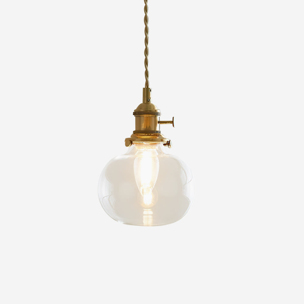 Jasmine pendant lamp globe variant — brass and clear glass | Casa Norex