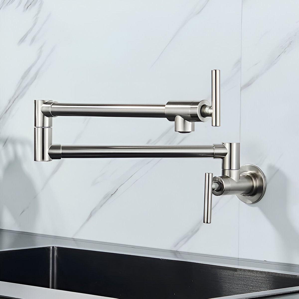 Jorstad - Wall Mounted Kitchen Faucet Modern Foldable Cold Only Pot Filler