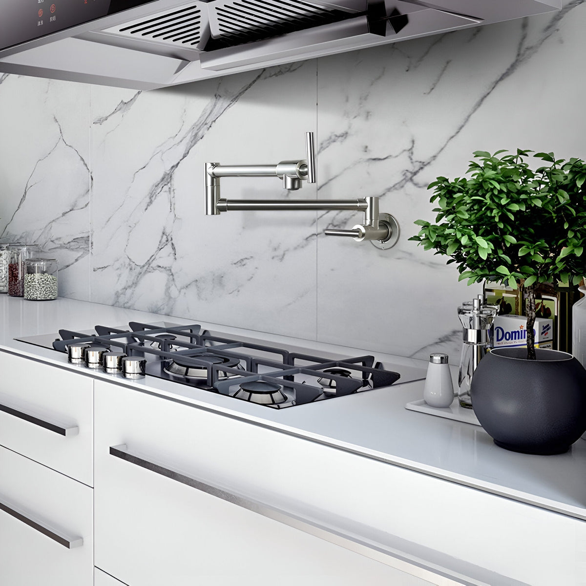 Jorstad - Wall Mounted Kitchen Faucet Modern Foldable Cold Only Pot Filler