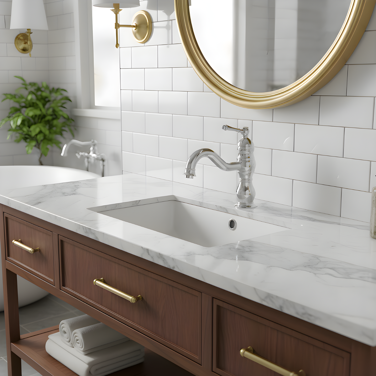 Antiqua Vessel Sink Faucet mounting detail — Chrome finish — Casa Norex