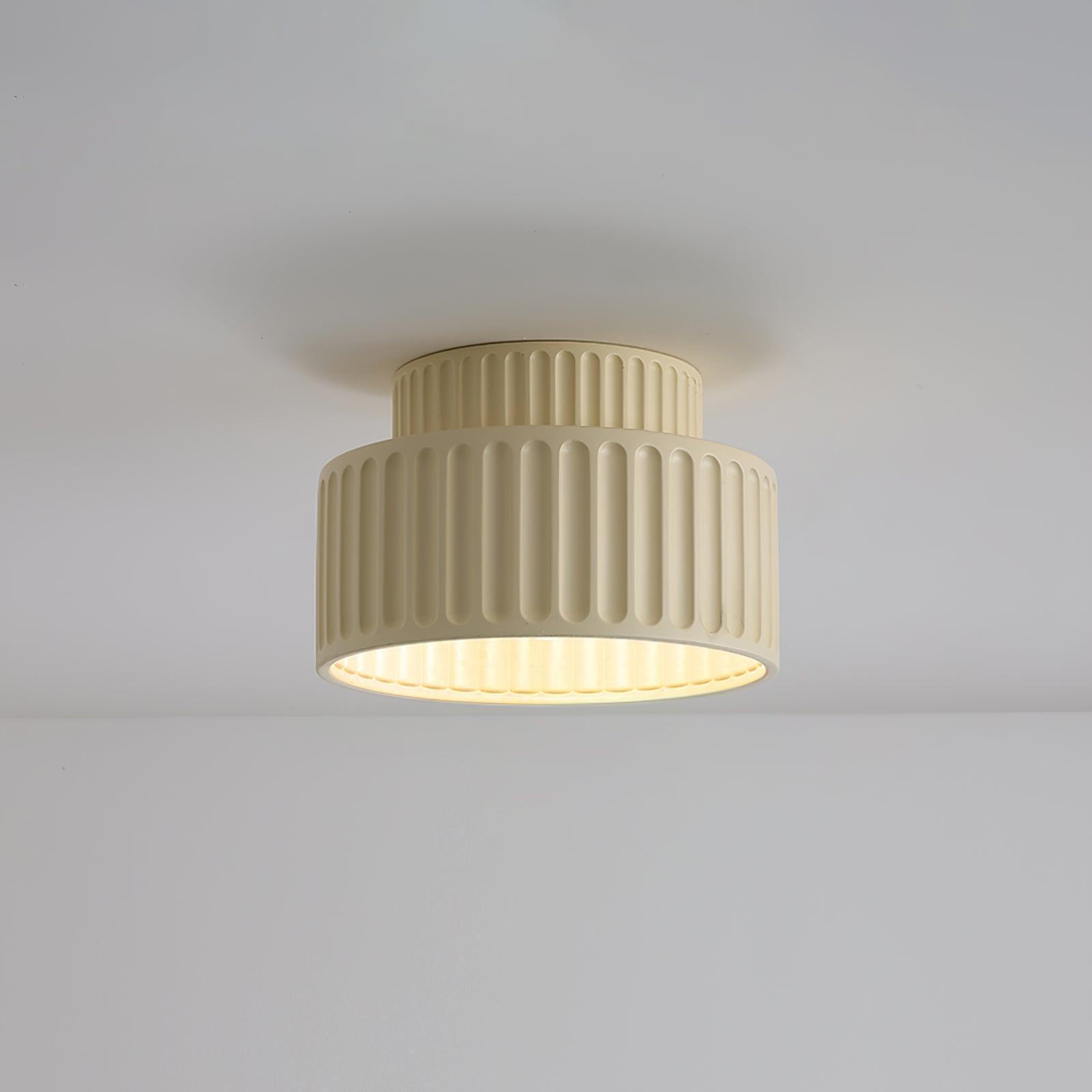 Pleated acrylic shade detail - Kami resin ceiling lamp by Casa Norex