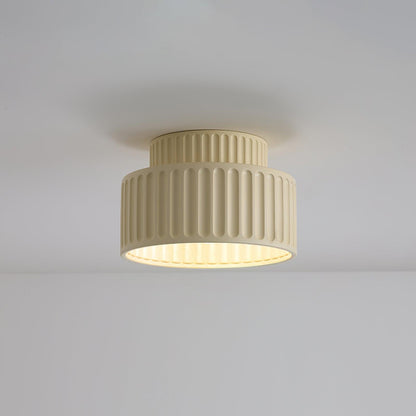 Pleated acrylic shade detail - Kami resin ceiling lamp by Casa Norex