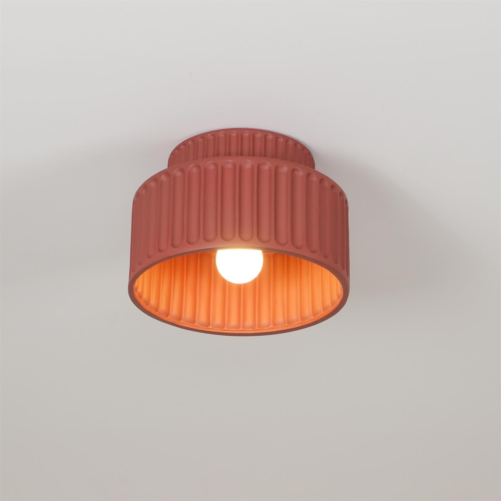 Kami pleated resin ceiling lamp 4 colors white green orange beige | Casa Norex