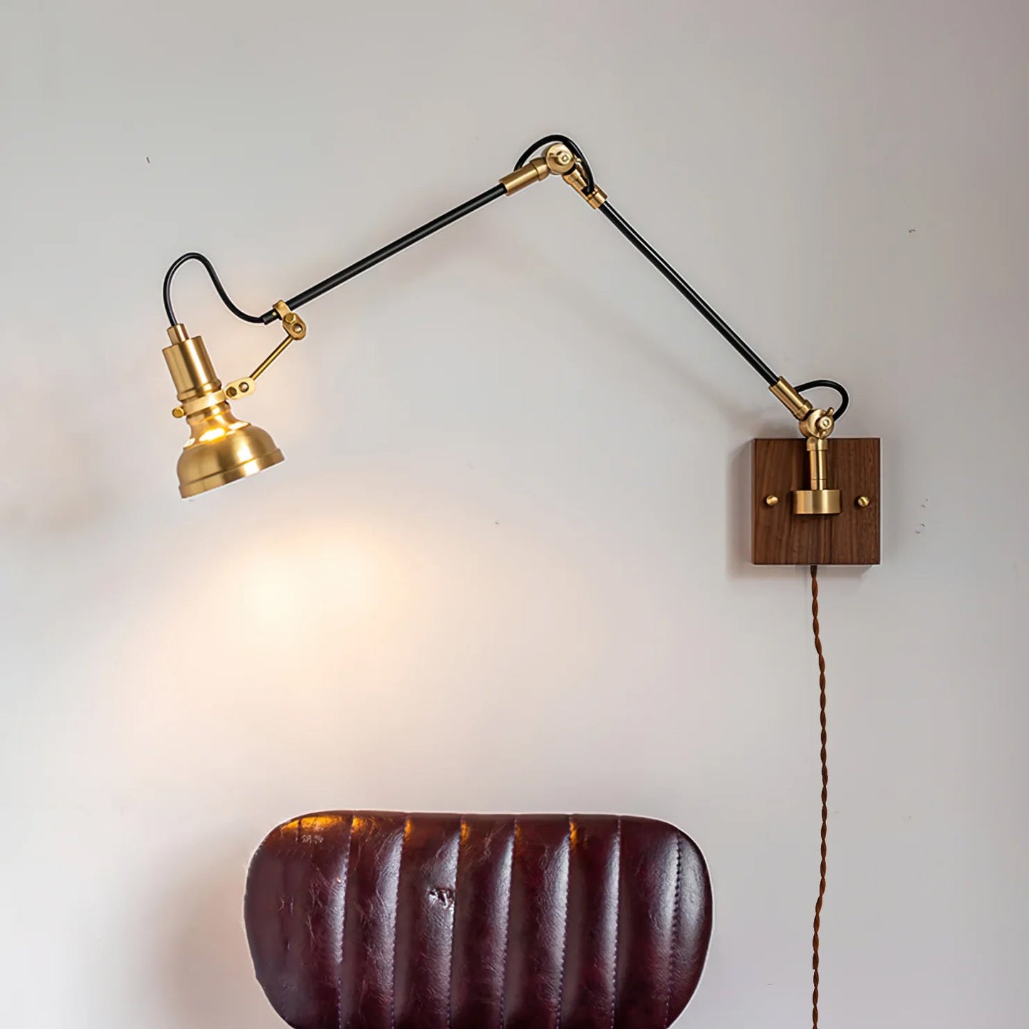 Kane swing arm lamp extended position reading light - Casa Norex