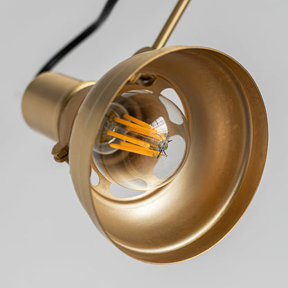 Walnut backplate detail - Kane brass swing arm lamp - Casa Norex