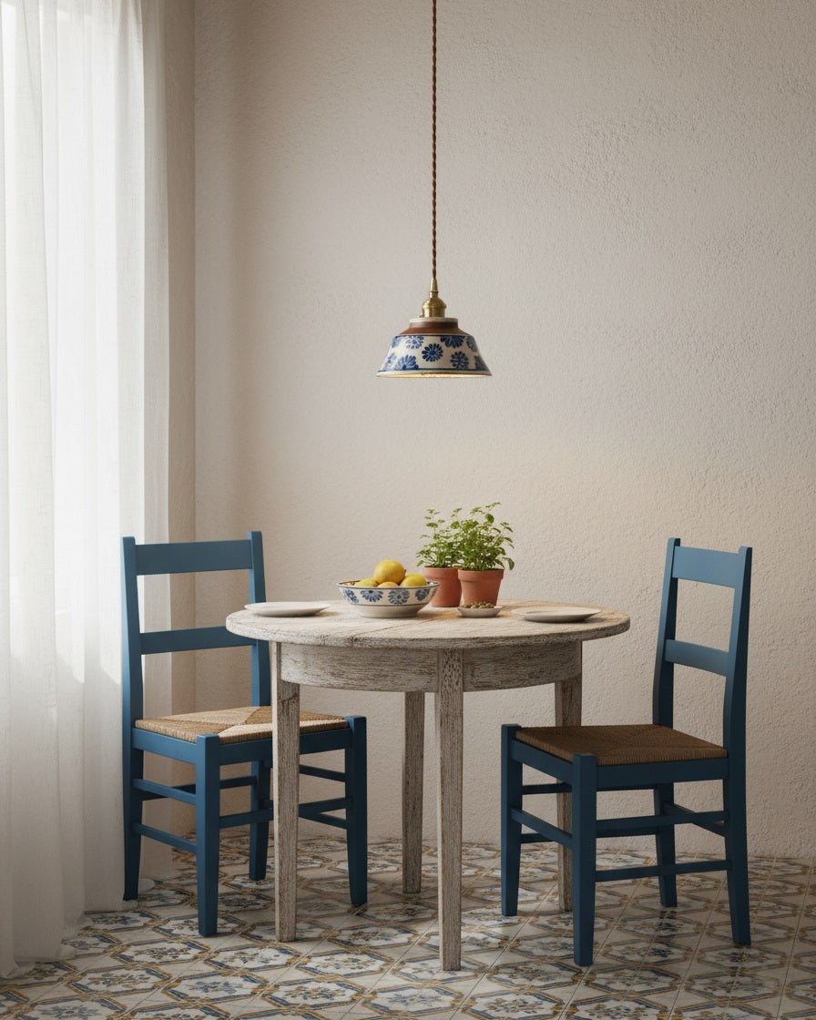 Close-up of hand-painted floral motif on ceramic shade | Casa Norex