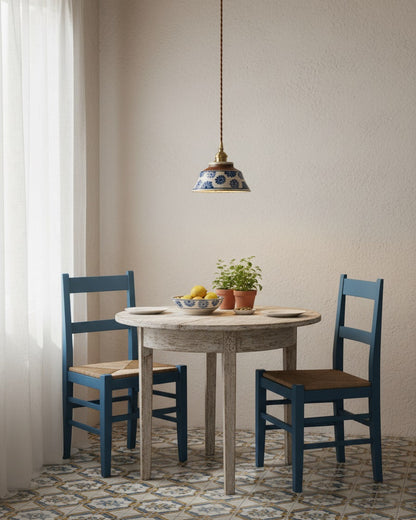 Close-up of hand-painted floral motif on ceramic shade | Casa Norex