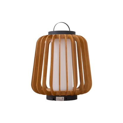 Teak wood slat frame detail - Lanvera outdoor lamp by Casa Norex