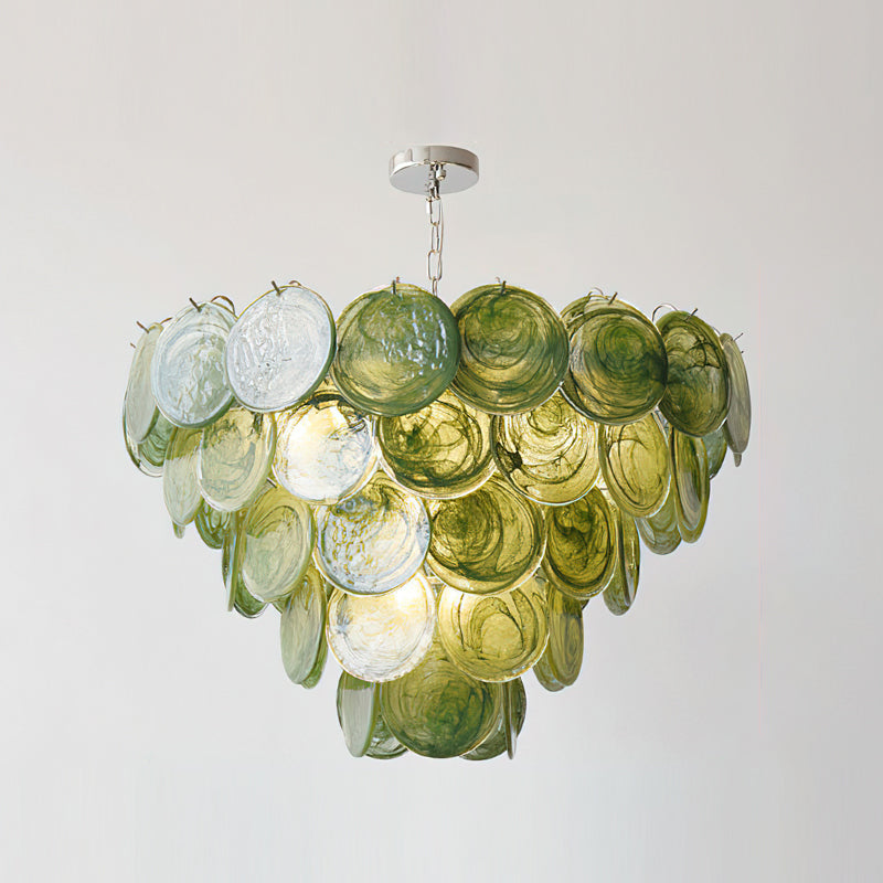 Verde Glass Disc Chandelier