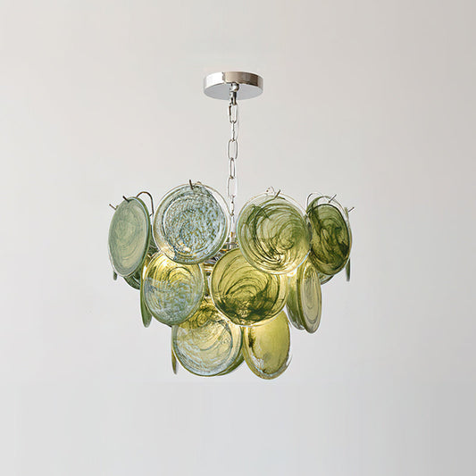 Verde Glass Disc Chandelier