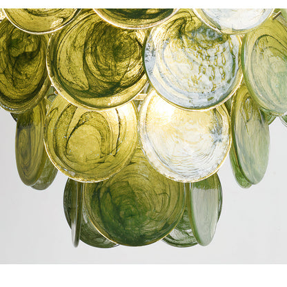 Verde Glass Disc Chandelier