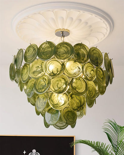 Verde Glass Disc Chandelier