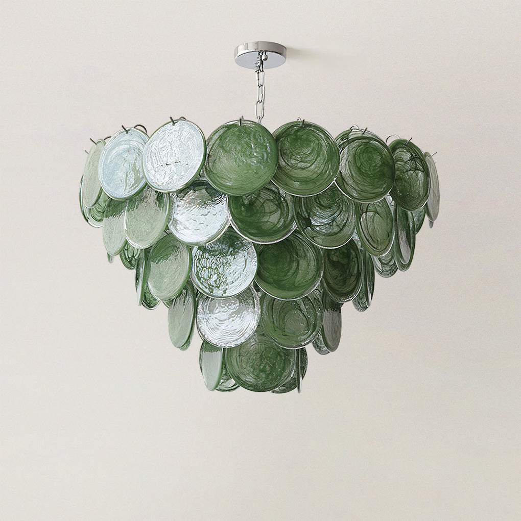 Verde Glass Disc Chandelier