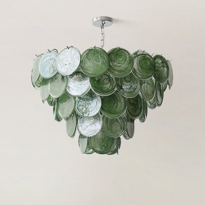 Verde Glass Disc Chandelier