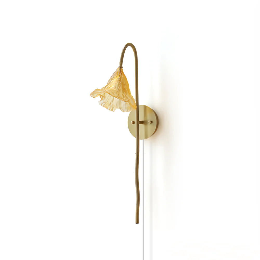 Lotus Amber wall lamp in modern living room golden glow - Casa Norex