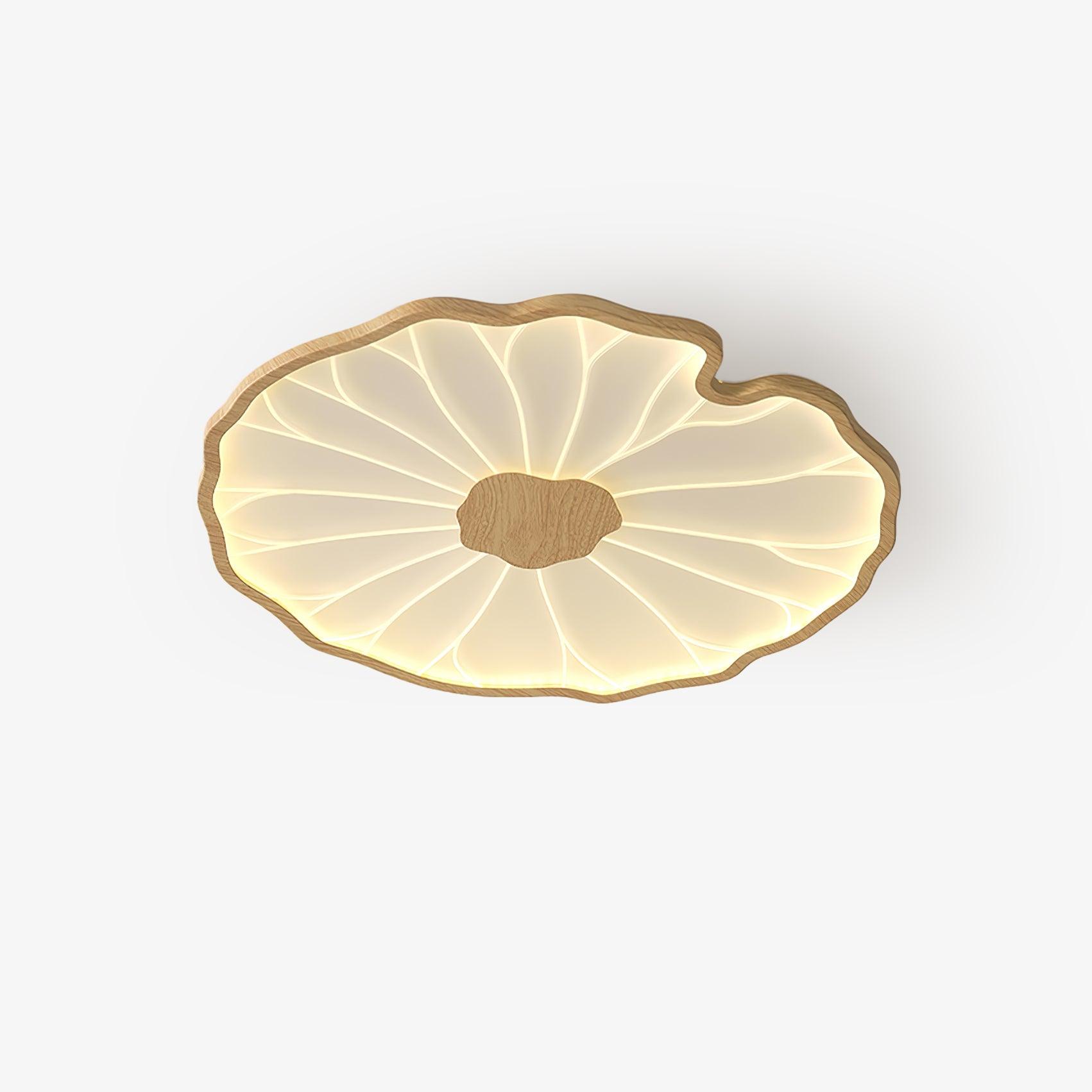 Lotus Leaf Acrylic Ceiling Lamp – 53.1"x33.5" Rect, Walnut Wood Grain Finish
