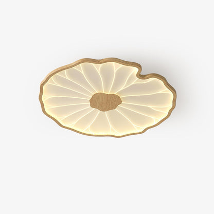 Lotus Leaf Acrylic Ceiling Lamp – 53.1"x33.5" Rect, Walnut Wood Grain Finish