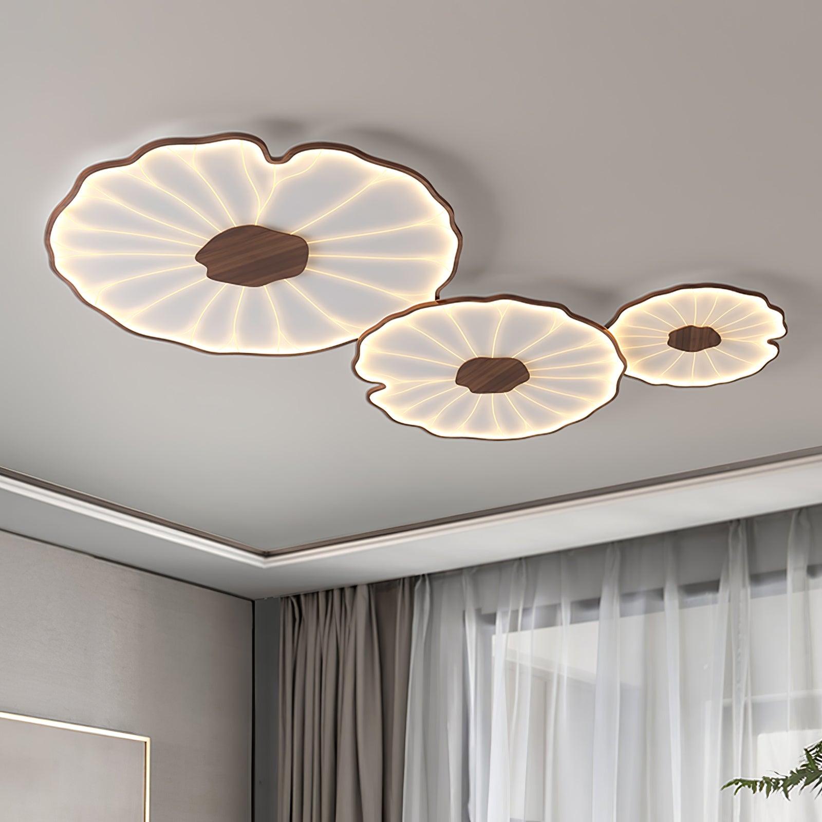 Lotus Leaf Acrylic Ceiling Lamp – 53.1"x33.5" Rect Flush Mounted, Dining Room Ceiling