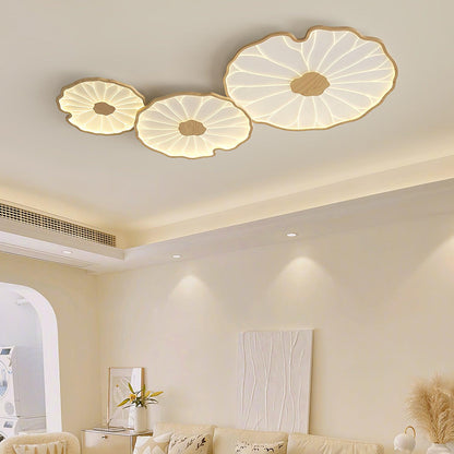 Lotus Leaf Acrylic Ceiling Lamp – 15.7" Circular Flush Mounted, Office Ceiling