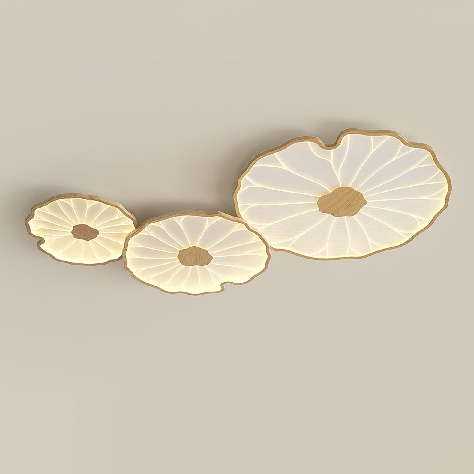 Lotus Leaf Acrylic Ceiling Lamp – 20.5" Circular Flush Mounted, Living Room Ceiling