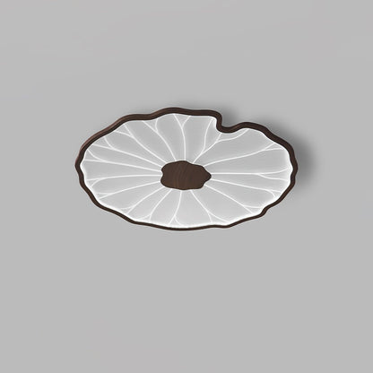 Lotus Leaf Acrylic Ceiling Lamp – 39.4"x23.6" Rect, Stepless Dimmable Natural Wood Grain