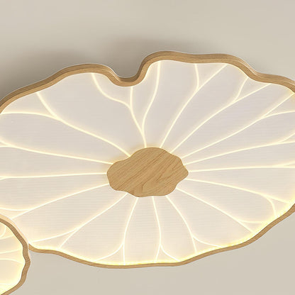 Lotus Leaf Acrylic Ceiling Lamp – 39.4"x23.6" Rect Flush Mounted, Bedroom Ceiling