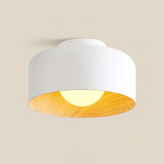 Ceiling light in hallway setting — warm glow through glass globe | Casa Norex