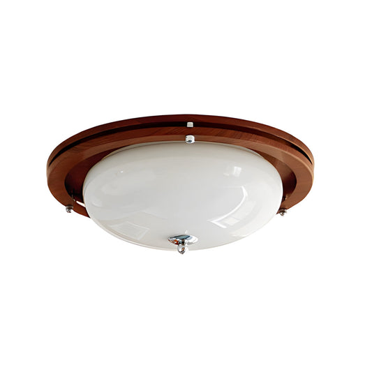 Lunaro wood-grain ring glass dome flush mount LED | Casa Norex