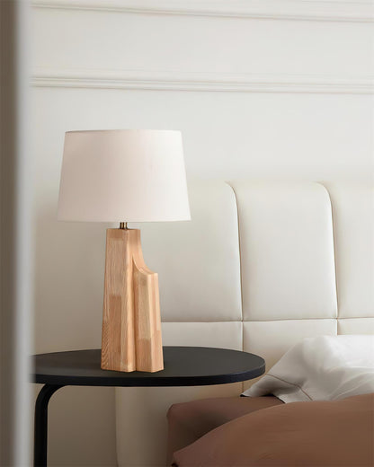 Lunet table lamp fabric shade detail - soft diffused glow - Casa Norex