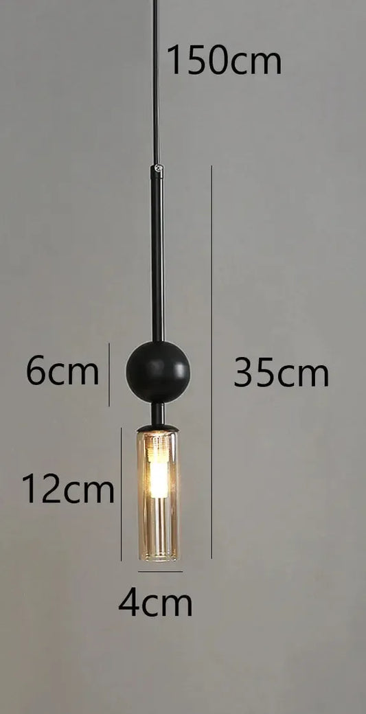 Luxora Nordic glass pendant light — gold and black iron | Casa Norex