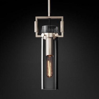 Machinist glass cylinder pendant polished nickel finish — Casa Norex